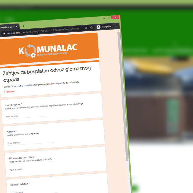 e-Zahtjev za odvoz glomaznog otpada