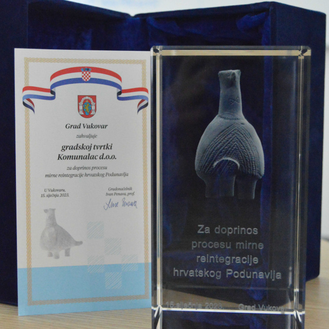 ZAHVALA TVRTKI KOMUNALAC D.O.O. VUKOVAR